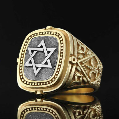 Silver Magen David Jewish Ring by SWISS PLUS - Jewish Collection - view 4