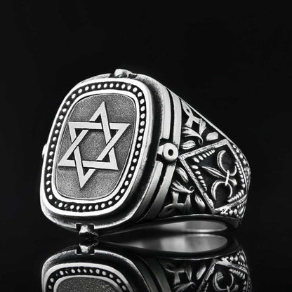 Silver Magen David Jewish Ring by SWISS PLUS - Jewish Collection - view 6
