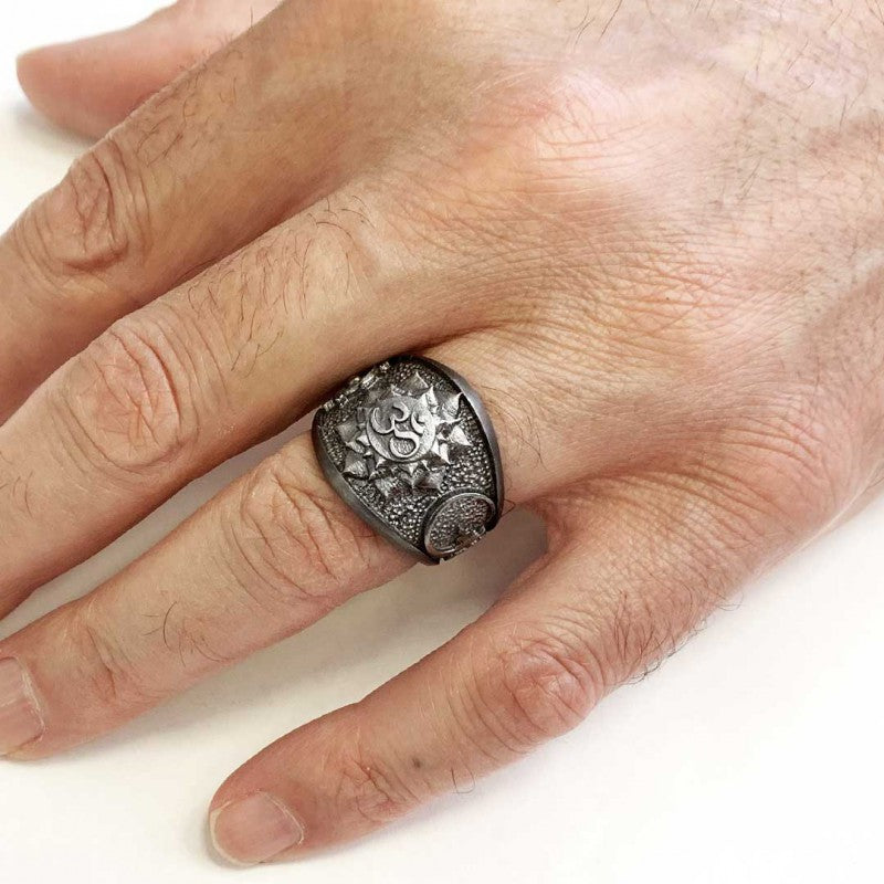 Silver Om Ring - view 6