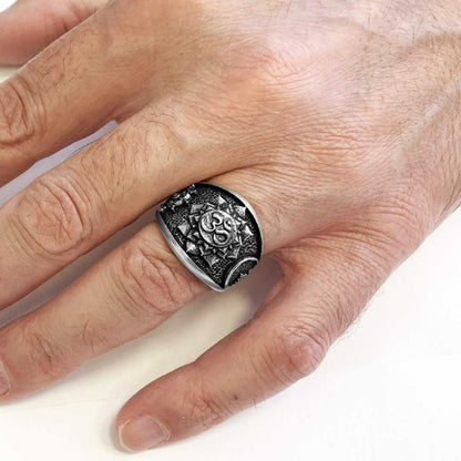 Silver Om Ring by SWISS PLUS - Buddhist Jewelry Collection - view 7