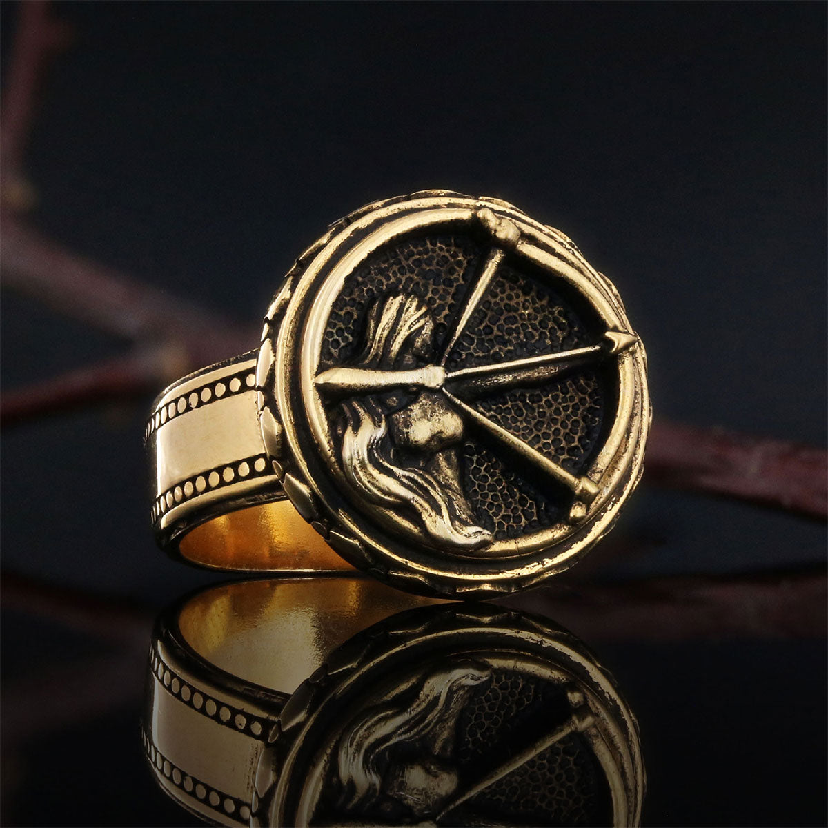 Silver Sagittarius Ring - view 1