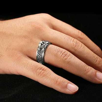 Silver Skull Special Design Ring by SWISS PLUS - Skull Rings - view 4