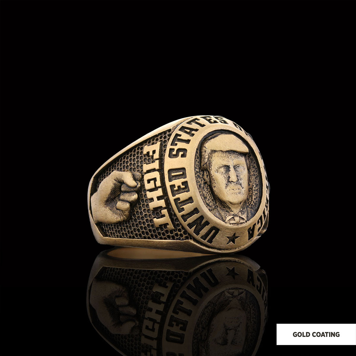US President Trump Ring, Supporters Wide Ring, Donald J. Trump Ring, Patriotic Jewelry, Trump Face Ring, Supporter Jewelry - view 4