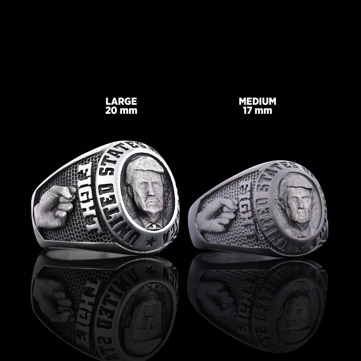 US President Trump Ring, Supporters Wide Ring, Donald J. Trump Ring, Patriotic Jewelry, Trump Face Ring, Supporter Jewelry - view 5