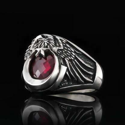 Single Headed Eagle Winged Crescent and Star Ottoman Ring by SWISS PLUS - Ottoman Jewelry Collection - view 2