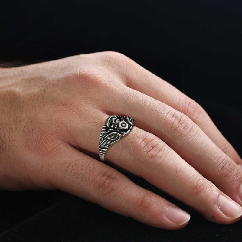 Skull Biker Ring - view 4