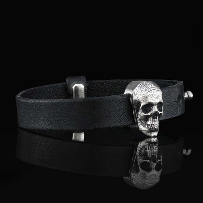 Skull Bracelet by SWISS PLUS - Unique Design Leather Bracelets - view 3