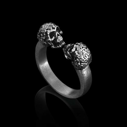 Skull Women 925 Silver Wedding Ring by SWISS PLUS - Sterling Silver Band Rings - view 2