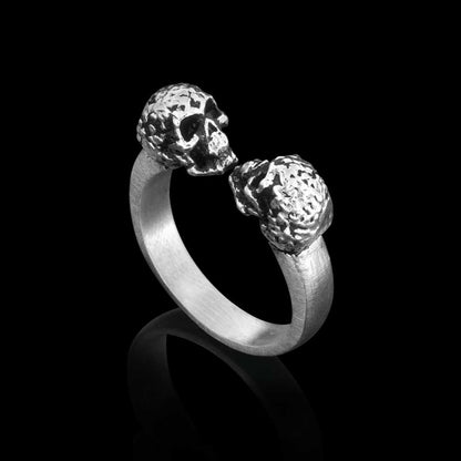 Skull Women 925 Silver Wedding Ring by SWISS PLUS - Sterling Silver Band Rings - view 3