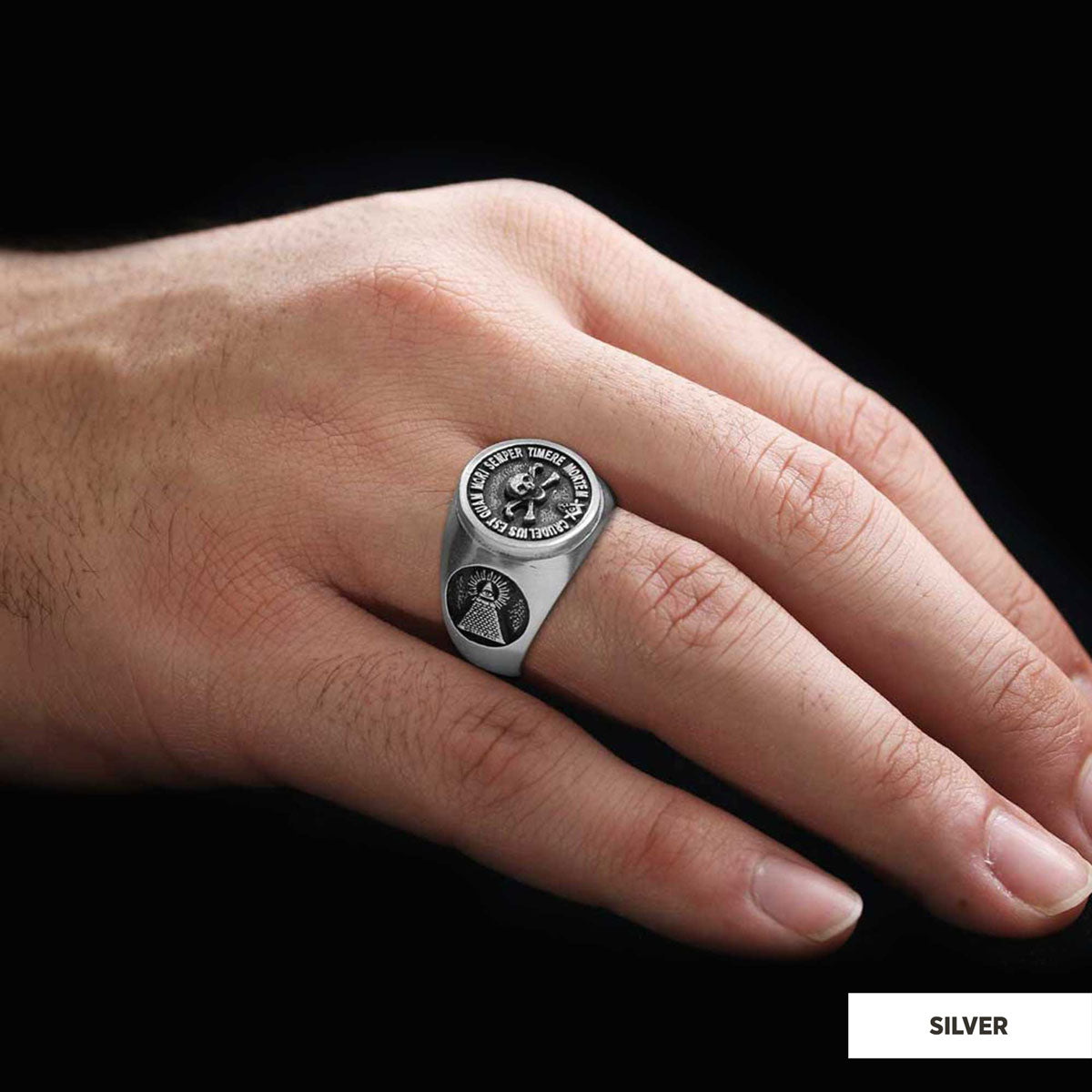 Skull and Crossbones Masonic Ring, Special Masonic Ring, Freemasonic Ring - view 5