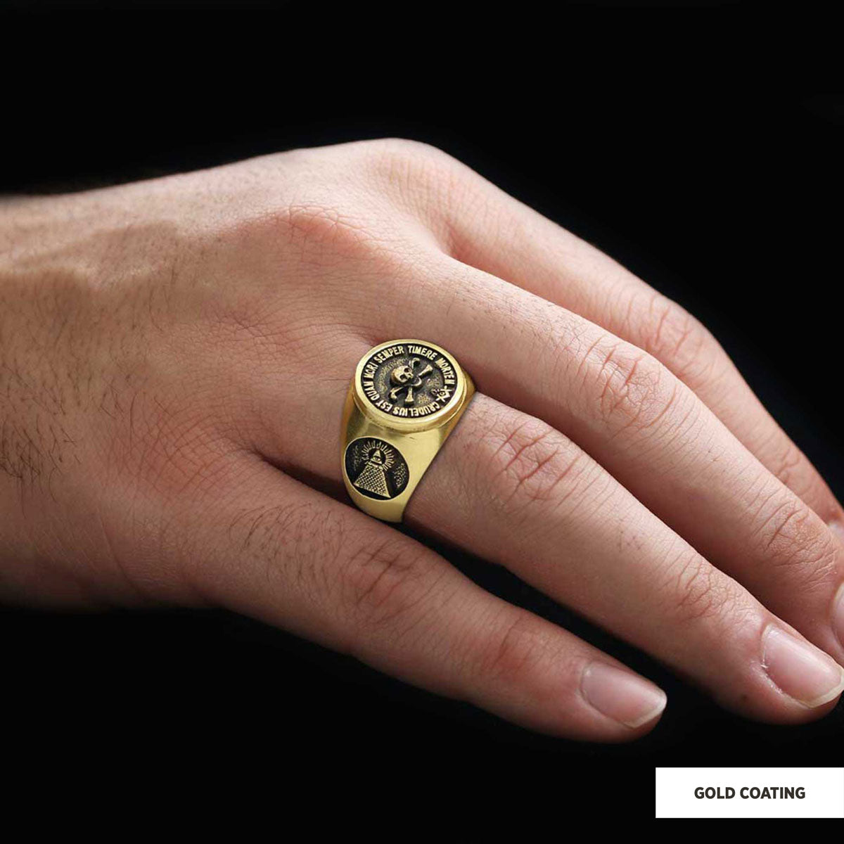 Skull and Crossbones Masonic Ring, Special Masonic Ring, Freemasonic Ring - view 6