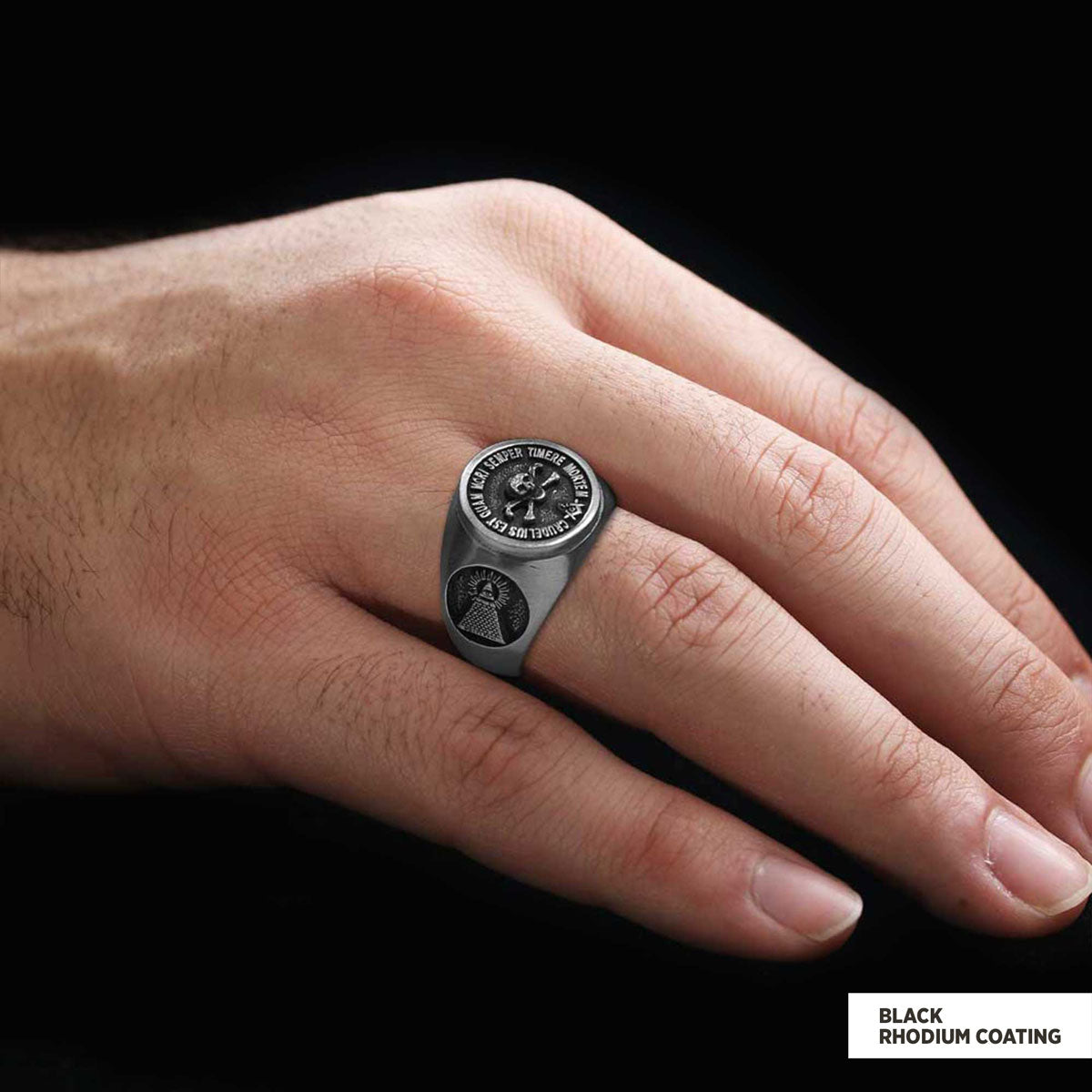 Skull and Crossbones Masonic Ring, Special Masonic Ring, Freemasonic Ring - view 7
