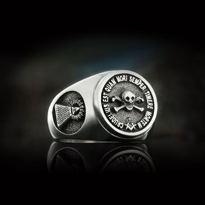 Skull and Crossbones Masonic Ring, Special Masonic Ring, Freemasonic Ring by SWISS PLUS - Christian Collection
