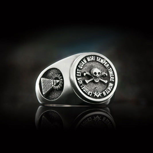 Skull and Crossbones Masonic Ring, Special Masonic Ring, Freemasonic Ring