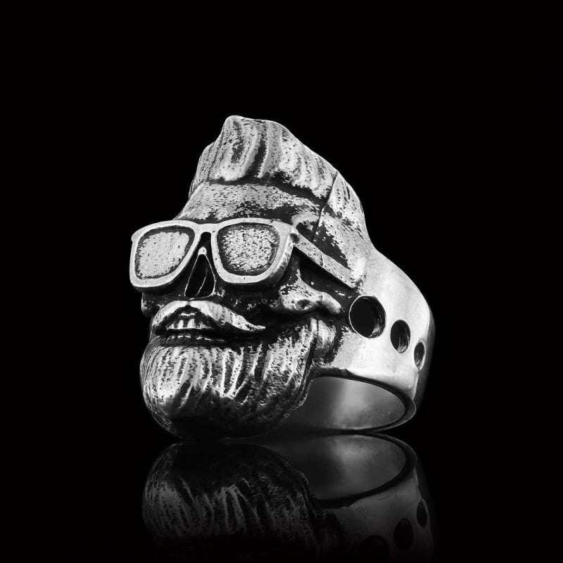 Skull with Glasses Ring - view 6