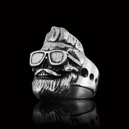 Skull with Glasses Ring by SWISS PLUS - Skull Rings - view 6