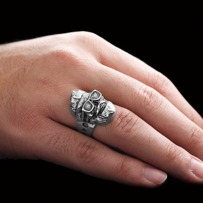Skull with Glasses Ring by SWISS PLUS - Skull Rings - view 7