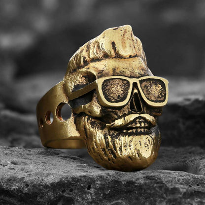 Skull with Glasses Ring by SWISS PLUS - Skull Rings