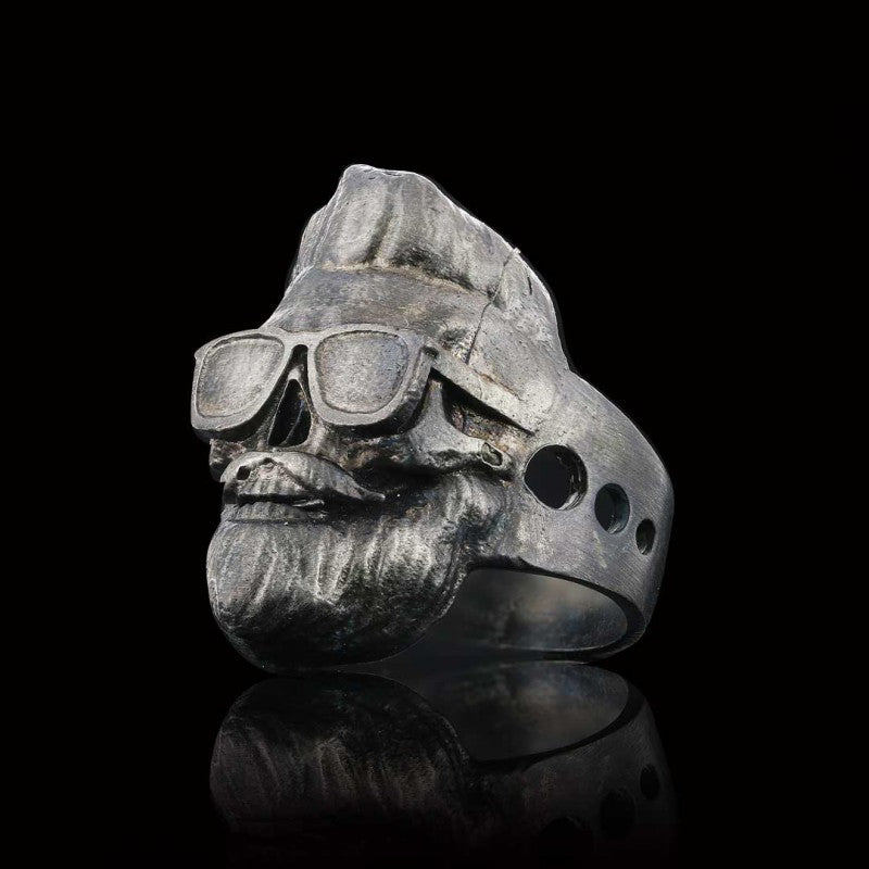 Skull with Glasses Ring by SWISS PLUS - Skull Rings - view 2