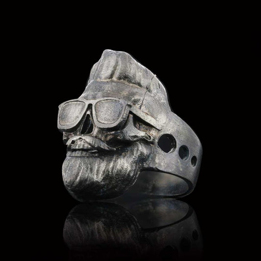 Skull with Glasses Ring by SWISS PLUS - Skull Rings - view 2