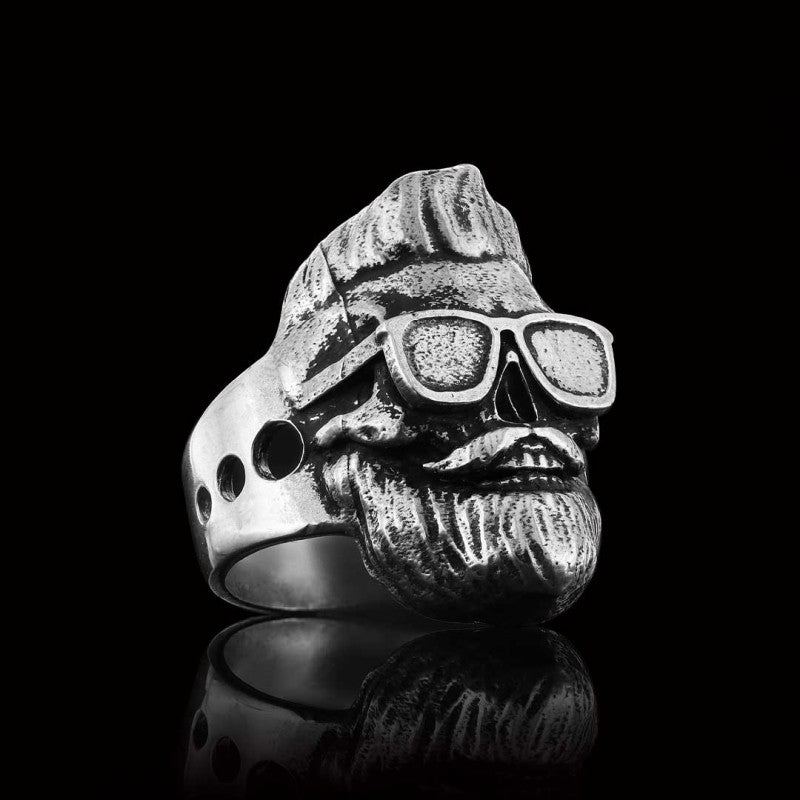 Skull with Glasses Ring - view 3
