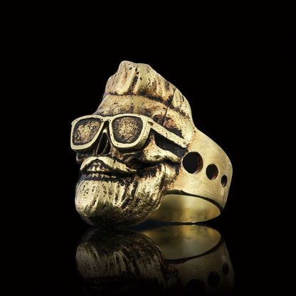 Skull with Glasses Ring by SWISS PLUS - Skull Rings - view 4
