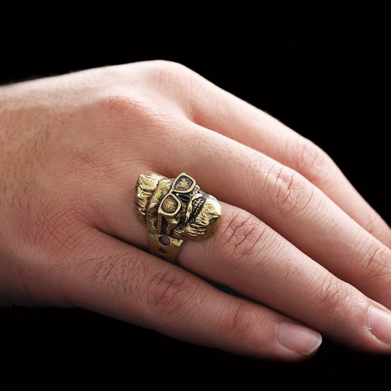 Skull with Glasses Ring - view 5