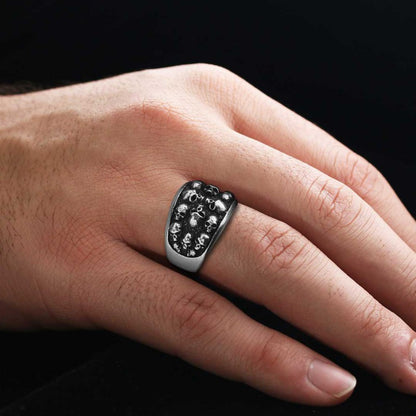 Skull Band Ring by SWISS PLUS - Skull Rings - view 5