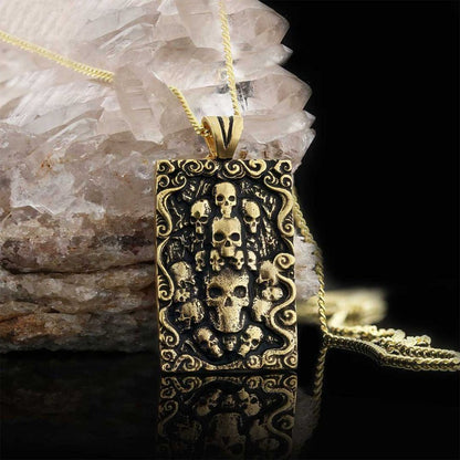 Skulls in Frame Pendant by SWISS PLUS - Unique Pendants & Cool Design Necklaces
