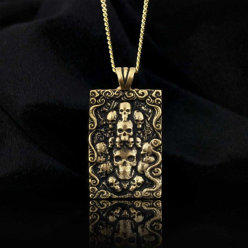 Skulls in Frame Pendant by SWISS PLUS - Unique Pendants & Cool Design Necklaces - view 2
