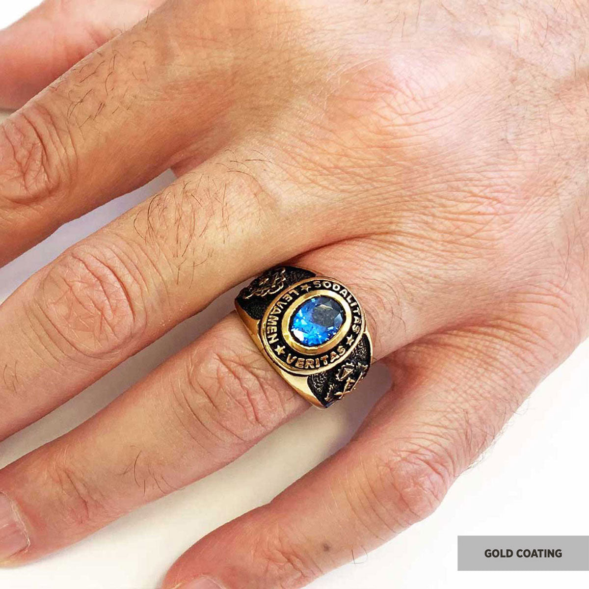 Sodalitas Levamen Veritas Masonic Ring, nights Templar Ring, Master Masonic Ring