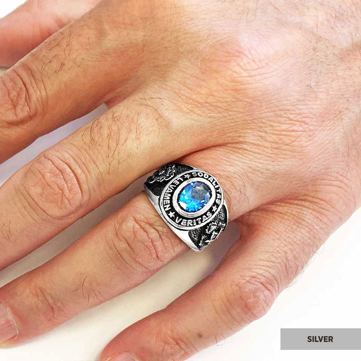 Sodalitas Levamen Veritas Masonic Ring, nights Templar Ring, Master Masonic Ring