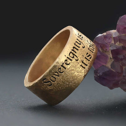 Sovereignty Motto Band Ring by SWISS PLUS - Inspirational Rings