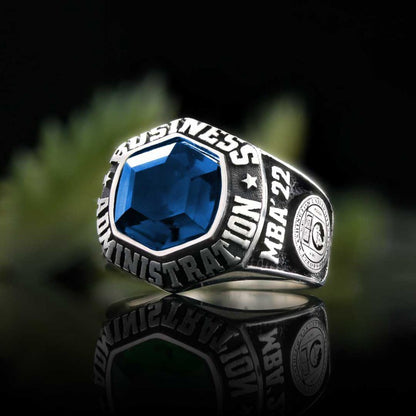 Special Design 925 Sterling Silver Busines Administration Women Ring by SWISS PLUS - Custom College Class Rings