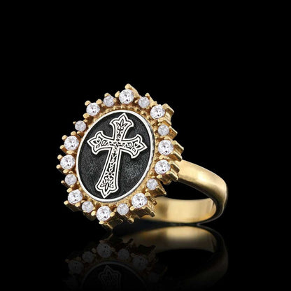 Special Design 925 Sterling Silver Christian Cross Women Ring by SWISS PLUS - Christian Collection - view 4