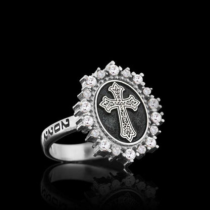 Special Design 925 Sterling Silver Christian Cross Women Ring by SWISS PLUS - Christian Collection - view 5