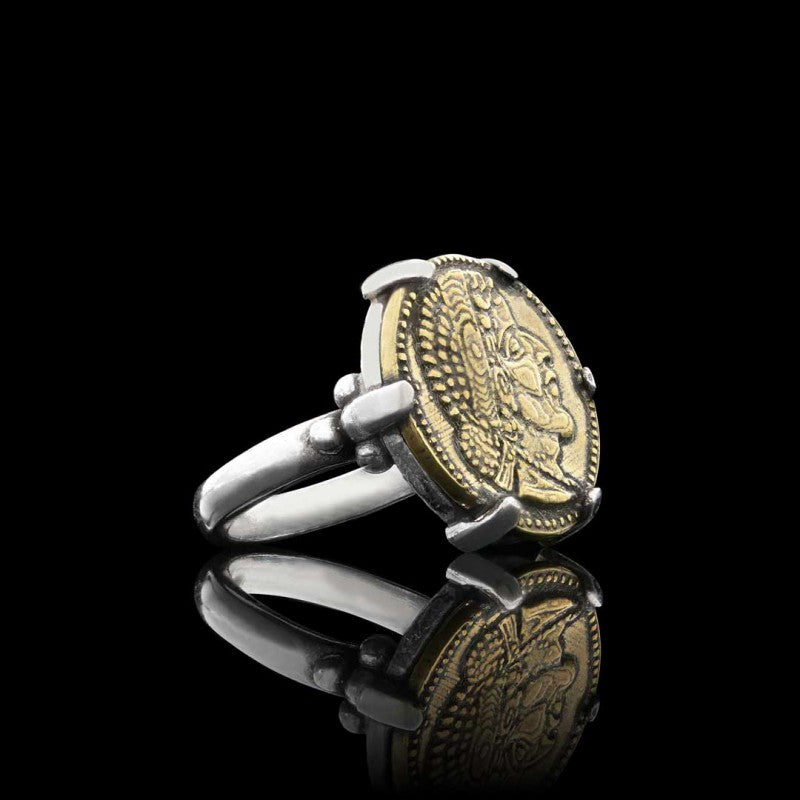 Special Design 925 Sterling Silver Egyptian Coin Women Ring - view 3