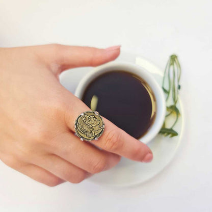 Special Design 925 Sterling Silver Egyptian Coin Women Ring by SWISS PLUS - 925 Sterling Silver Rings for Men & Women - view 
