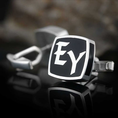 Special Design 925 Sterling Silver Letter Cufflinks by SWISS PLUS - Letter Collection