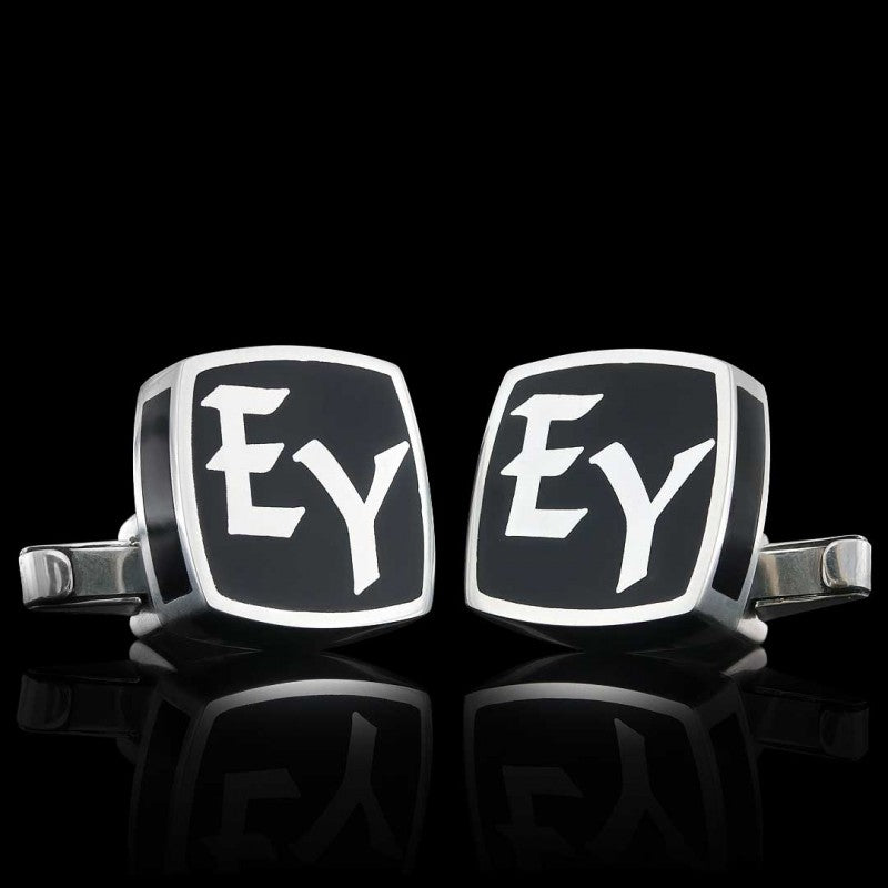 Special Design 925 Sterling Silver Letter Cufflinks by SWISS PLUS - Letter Collection - view 2