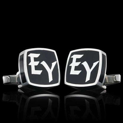 Special Design 925 Sterling Silver Letter Cufflinks by SWISS PLUS - Letter Collection - view 2