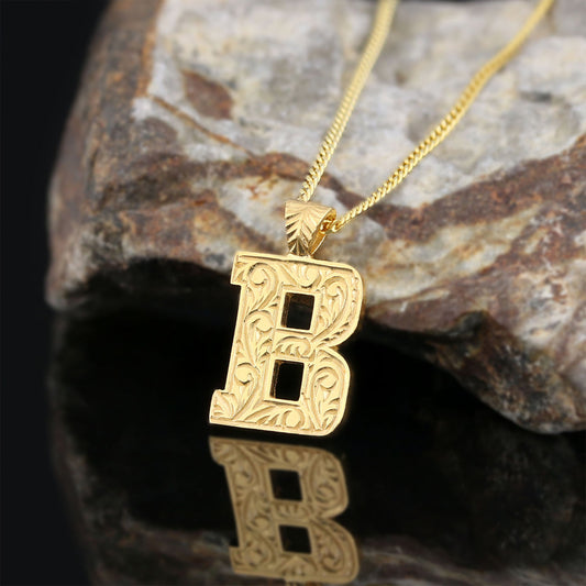 Special Design 925 Sterling Silver Letter Monogram B Pendant