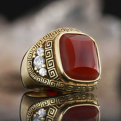 Special Design 925 Sterling Silver Men Ring With Stone by SWISS PLUS - Unique Design Rings