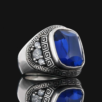 Special Design 925 Sterling Silver Men Ring With Stone by SWISS PLUS - Unique Design Rings - view 3