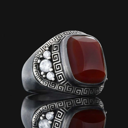 Special Design 925 Sterling Silver Men Ring With Stone by SWISS PLUS - Unique Design Rings - view 5