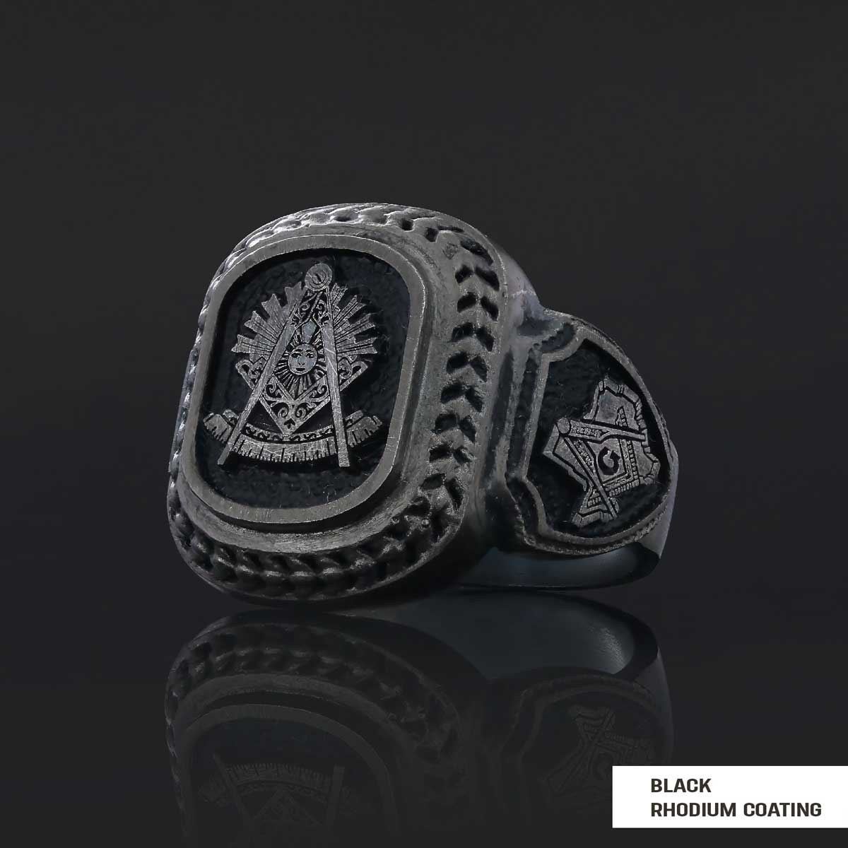 Special Design 925 Sterling Silver Past Master Masonic Ring - view 3
