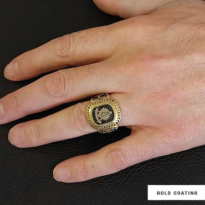 Special Design 925 Sterling Silver Past Master Masonic Ring by SWISS PLUS - Mason Collection - view 7