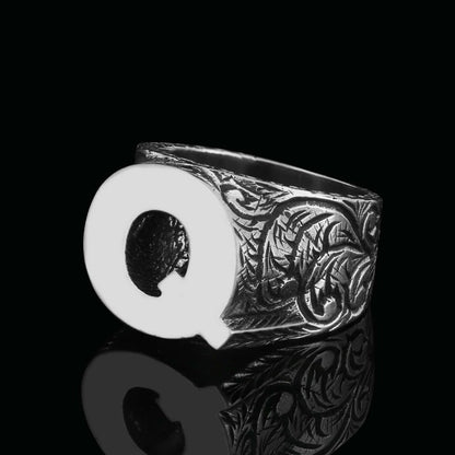 Special Design Celtic Silver Monogram Letter Q Ring by SWISS PLUS - Letter Collection - view 7