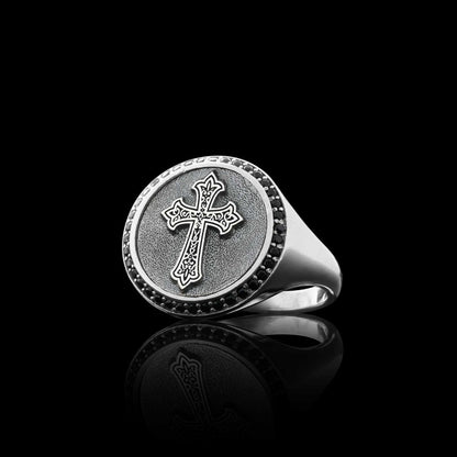 Special Design Handmade Round Christian Cross Women Ring by SWISS PLUS - Christian Collection - view 5