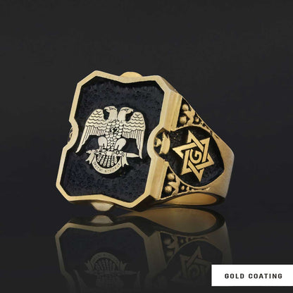Special Design Handmade Sİlver Masonic Ring by SWISS PLUS - Mason Collection - view 4